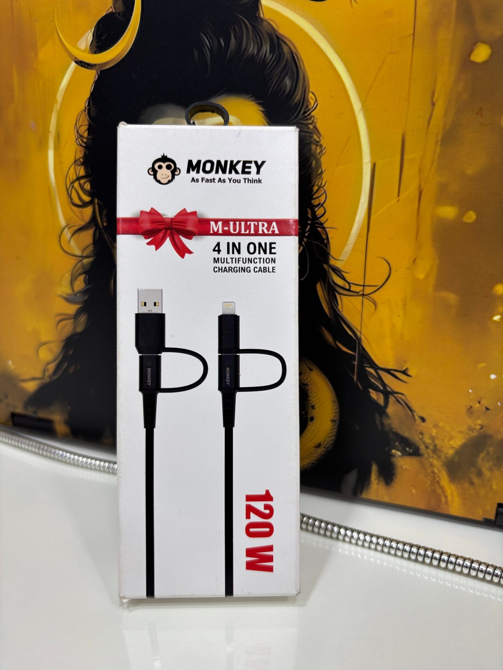 Monkey M-ULTRA 4-in-1 Multifunction 120W Fast Charging Cable